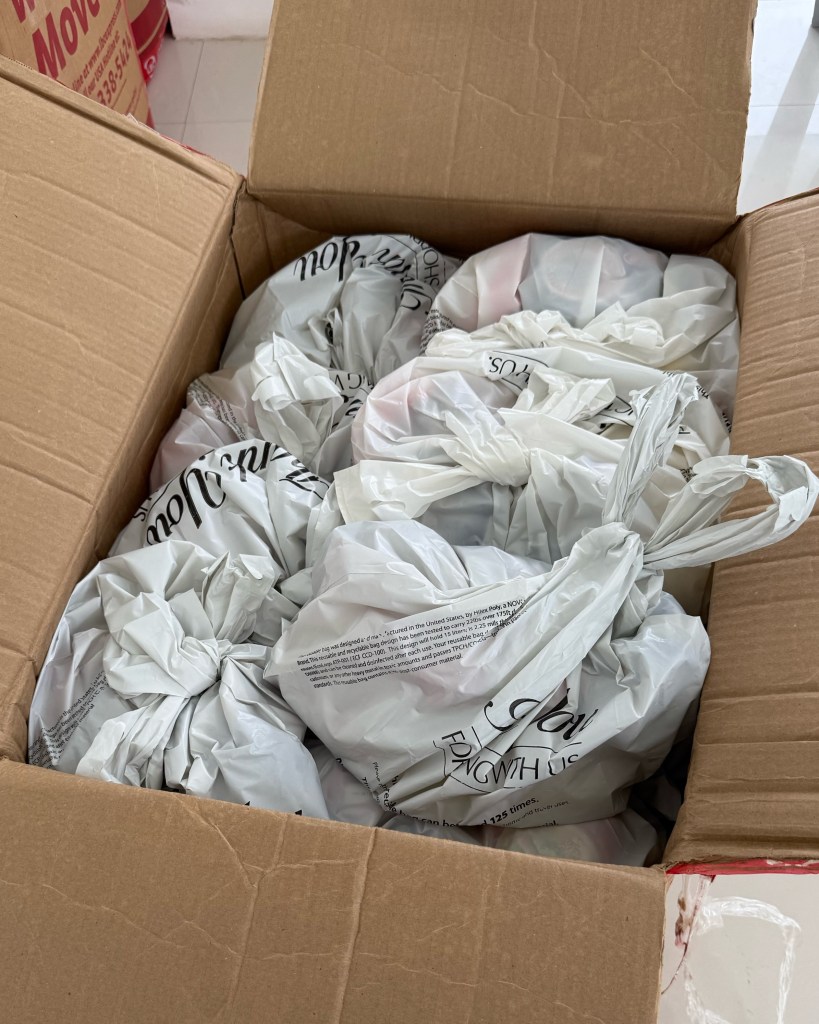 Cargo box filled with food bags!